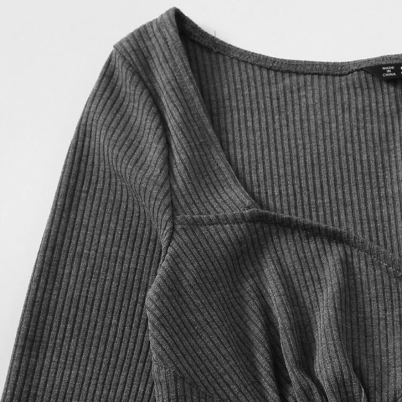 SHEIN Sweetheart Neck Rib-Knit Unitard Romper - Picture 3 of 8